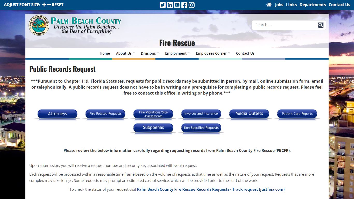 Fire Rescue Public Records Request - Palm Beach County, Florida